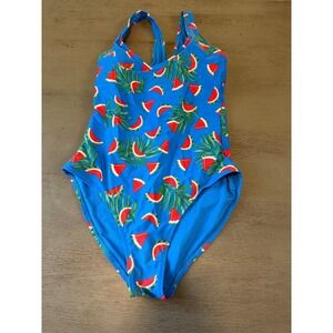 WATERMELON blue lined OLD NAVY   one piece swimsuit size medium